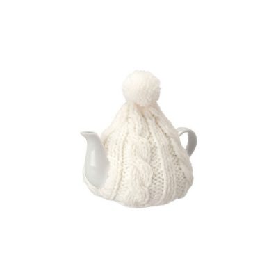 Bule de Chá com Capa de Crochê Branca