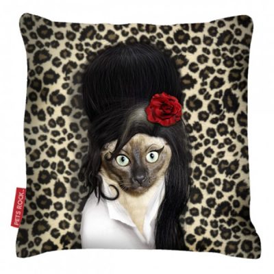 Capa de Almofada Decorativa – Cat Amy Winehouse